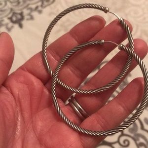 David Yurman sterling silver 2” hoops